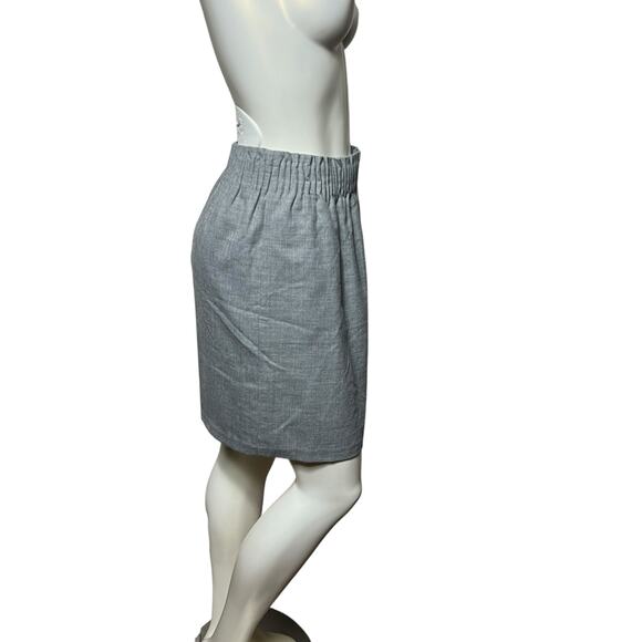 J.Crew Gray Wool Blend Elastic Waist Midi Pencil Skirt with Pockets Size 6 - Picture 2 of 8